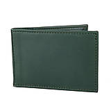 Peňaženky - Kožené púzdro na karty a vizitky v tmavo zelenej farbe - 13111179_
