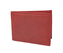 Peňaženky - Kožené púzdro na karty a vizitky v červenej farbe - 13111125_