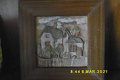 Obrazy - Dom na dedine,keramika - 13110571_