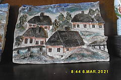 Obrazy - zivot na dedine,keramika - 13110597_