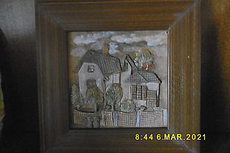 Obrazy - Dom na dedine,keramika - 13110571_
