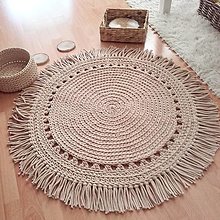 Úžitkový textil - BOHO style háčkovaný koberec - 13113789_