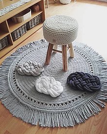 Úžitkový textil - BOHO style háčkovaný koberec - 13114672_