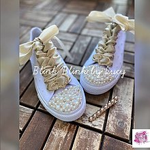 Ponožky, pančuchy, obuv - Svadobné tenisky vo farbe Latte - 13114700_