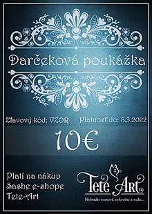 Darčekové poukážky - MDŽ s Tete-Art Darčeková poukážka (Darčeková poukážka v hodnote 10€) - 13112966_