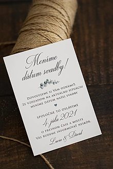 Papiernictvo - Svadobná kartička - zmena dátumu svadby I. - 13114362_