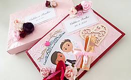 Papiernictvo - Svadobná pohľadnica v krabičke "Poď ružovou alejou..." - 13118432_