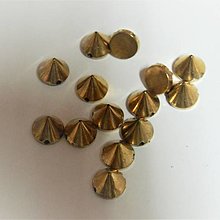 Korálky - našívacie kuželky  zlatej farby, 10mm , do špicata - 13122270_