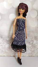 Hračky - Tmavomodré pružné šaty pre Barbie - 13118103_