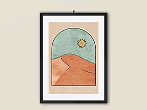 Grafika - Art Print| Plagát| Púšť a slnko - 13121174_