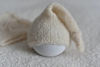 Detské čiapky - Newborn čiapočka s uzlíkom (sleepy hat) (Smotanová 01) - 13118002_