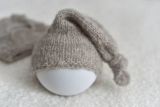 Detské čiapky - Newborn čiapočka s uzlíkom (sleepy hat) (Svetlošedá 02) - 13118012_
