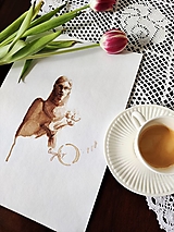 Kresby - Obrázok maľovaný kávou - Coffēa - 13119702_