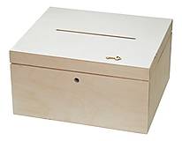 Polotovary - Drevená krabica na obálky s kľúčikom - 13127429_
