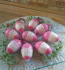 Dekorácie - Veľkonočné ružové vajíčka s bodkami - 13125757_