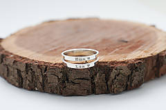 Prstene - Dvojitý prstienok s menom / dátumom MINI - 13126591_
