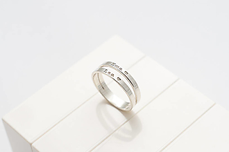 Prstene - Dvojitý prstienok s menom / dátumom MINI - 13126588_