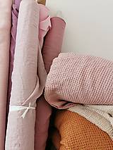 Úžitkový textil - Ľanový waflový prehoz na posteľ (100 x 200 - ružová) - 13126189_