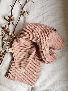 Úžitkový textil - Ľanový waflový prehoz na posteľ (100 x 200 - šedá) - 13125839_