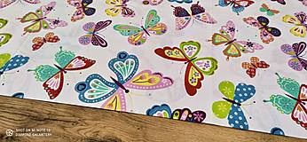 Textil - Bavlnená látka - Motýle- cena za 10 cm - 13130172_