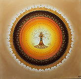 Obrazy - Mandala STROM ŽIVOTA (oranž) 50 x 50 - 13130991_