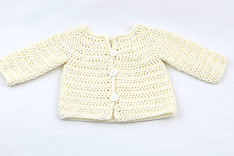 Detské oblečenie - Krémový svetrík pre novorodenca MERINO - 13130433_