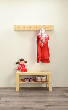 Nábytok - Montessori detská vešiaková súprava - 13128142_