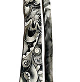 Pánske doplnky - Maľovaná hodvábna kravata - čierno-biela - 13135281_