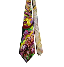 Pánske doplnky - Maľovaná hodvábna kravata - 13135710_