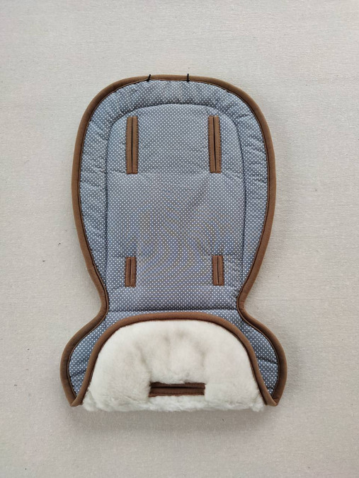 Detský textil - Podložka do kočíka ROAN Bloom 100% ovčie rúno MERINO TOP SUPER WASH Bodky šedé - 13134460_