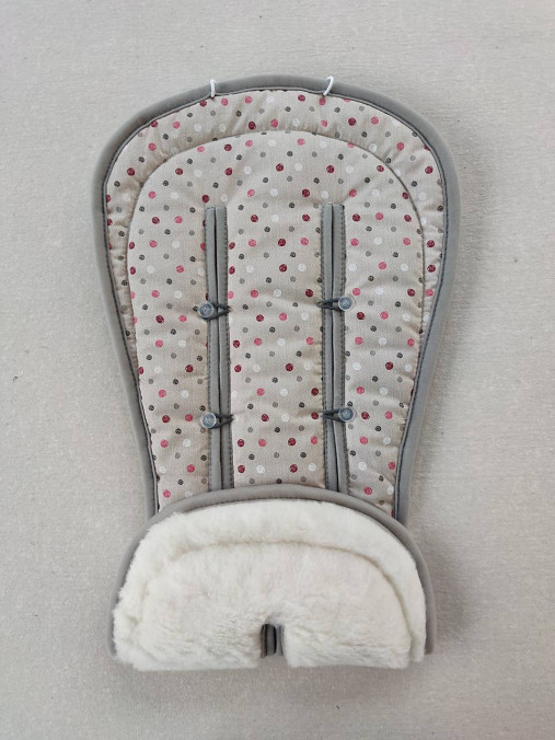 Detský textil - Vlnienka podložka do kočíka Bebetto 3 v 1 100% WOOL Seat Liner 100% bavlna Bodka lentilky - 13135188_