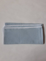 Detský textil - Set pre chlapčeka - fleesová deka, mušelínová plienka, hrkálka - modro biela - 13135341_