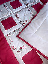 Detský textil - Detská deka "Ružové kvietky" - 13135559_
