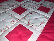 Detský textil - Detská deka "Ružové kvietky" - 13135563_