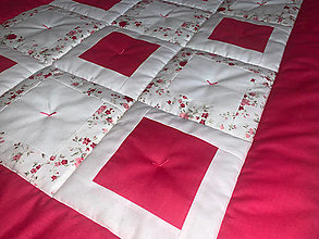 Detský textil - Detská deka "Ružové kvietky" - 13135529_