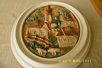 Obrazy - Stara mama na dedine,keramika - 13132743_