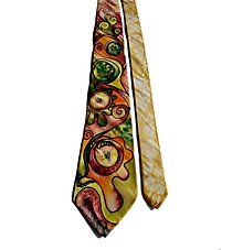 Pánske doplnky - Maľovaná hodvábna kravata - 13139122_