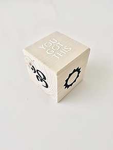 Dekorácie - Drevená yoga kocka Yin&Yang, 1ks - 13141758_