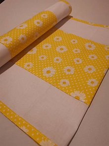 Úžitkový textil - Stredový obrus - žlté margarétka No. 128 - 13137512_