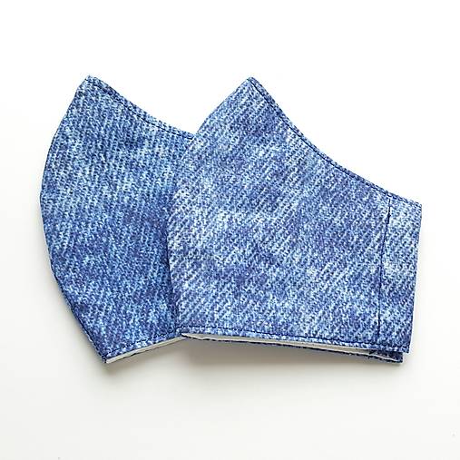  - Detské tvarované rúško 100% bavlna (7-12 rokov) (džíns modrá) - 13146235_