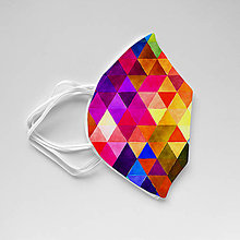 Rúška - RESPIRÁTOR FFP2 s dizajnovým návlekom (Trojuholník farebný mix) - 13144277_