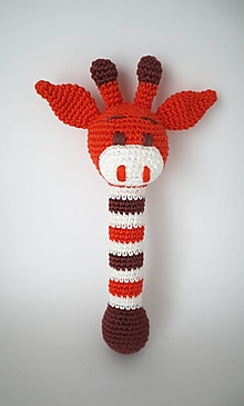 Hračky - Háčkované hrkálky (Hrkálka žirafka) - 13144825_