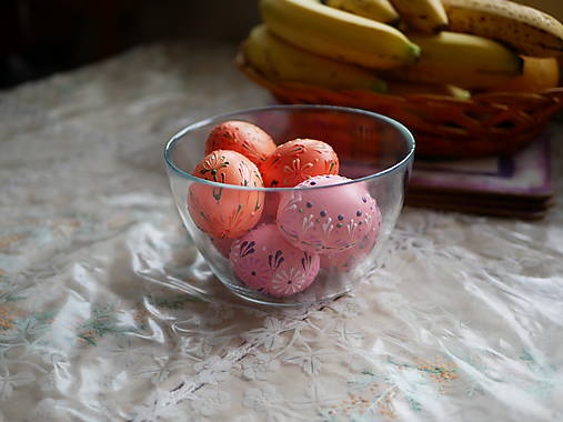  - vajíčka akrylové,maľované voskom (Ružová) - 13142441_