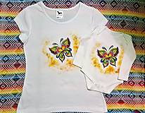 Topy, tričká, tielka - Maľovaný setík pre maminu a bábo - 13142807_