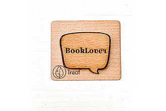 Brošne - Drevený odznak – BookLover - 13145527_