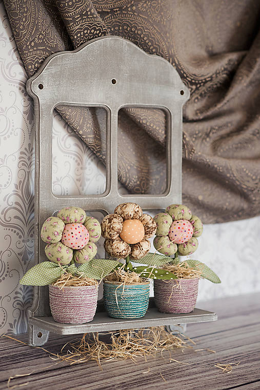 Dekorácie - Voňavý textilný kvietok v črepníku - 13144578_