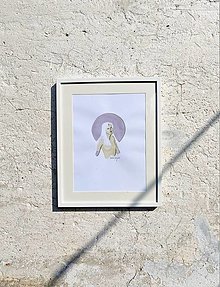 Obrazy - Maľované čajom - Zlaté dievča s bielymi vlasmi - 13144606_