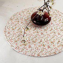 Úžitkový textil - AKCIA: Kruhové quiltované prestieranie - kvetiny - 13150500_