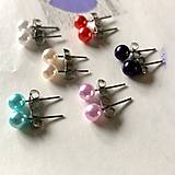 Náušnice - Color Pearls Stud Earrings Stainless Steel / Mini náušnice s perličkami z ocele - 13149239_