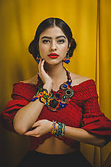 Náušnice - Šujtášové farebné náušnice Frida - 13151133_